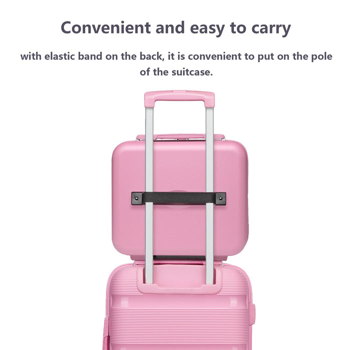 KSK2492 - Kono 12-Inch PP Hardshell Lightweight Vanity Case for Travel & Daily Use - Pink