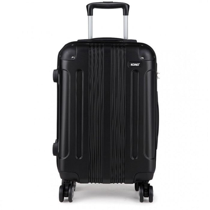 K1777L - Kono 24 Inch ABS Hard Shell Suitcase Luggage - Black