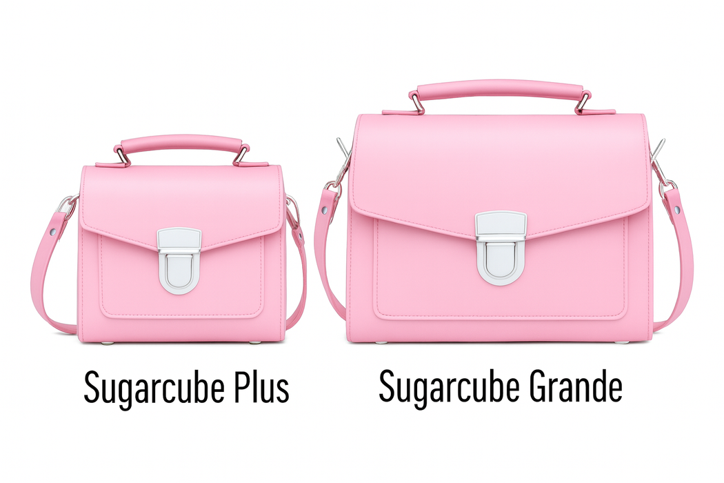 Handmade Leather Sugarcube Handbag - Pastel Pink