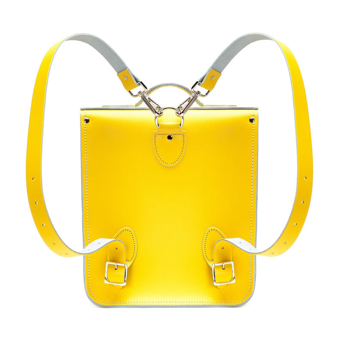 Handmade Leather City Backpack - Pastel Daffodil Yellow