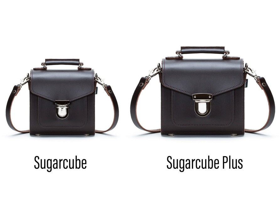 Handmade Leather Sugarcube Handbag - Dark Brown