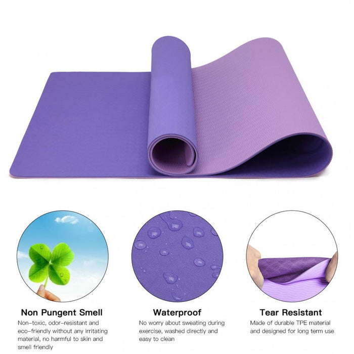 Yoga-1 - Kono TPE Non-slip Classic Yoga Mat - Violet And Lilac